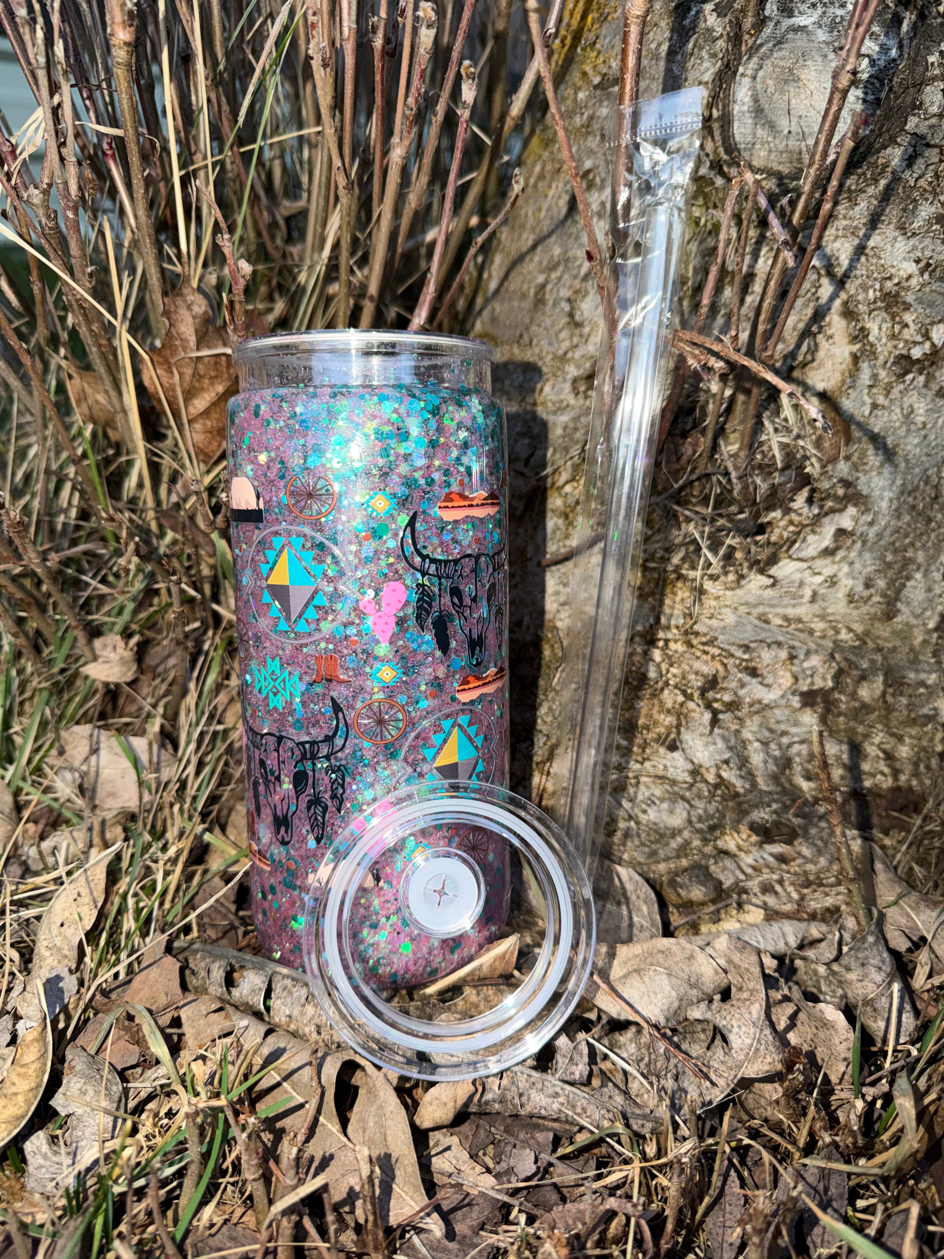 Snow Globe Can Tumbler 20oz